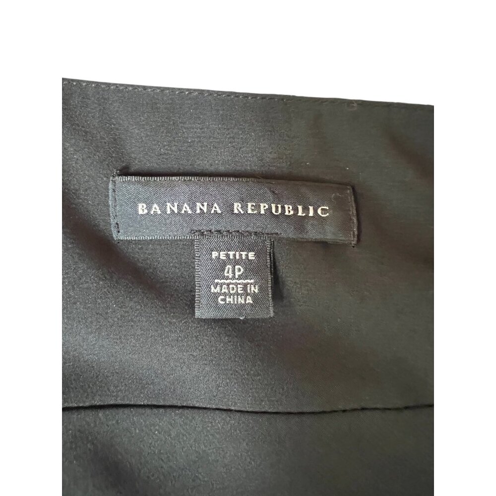 Banana Republic Womens Black Silk Chiffon Dress Size 4P - Picture 3 of 11